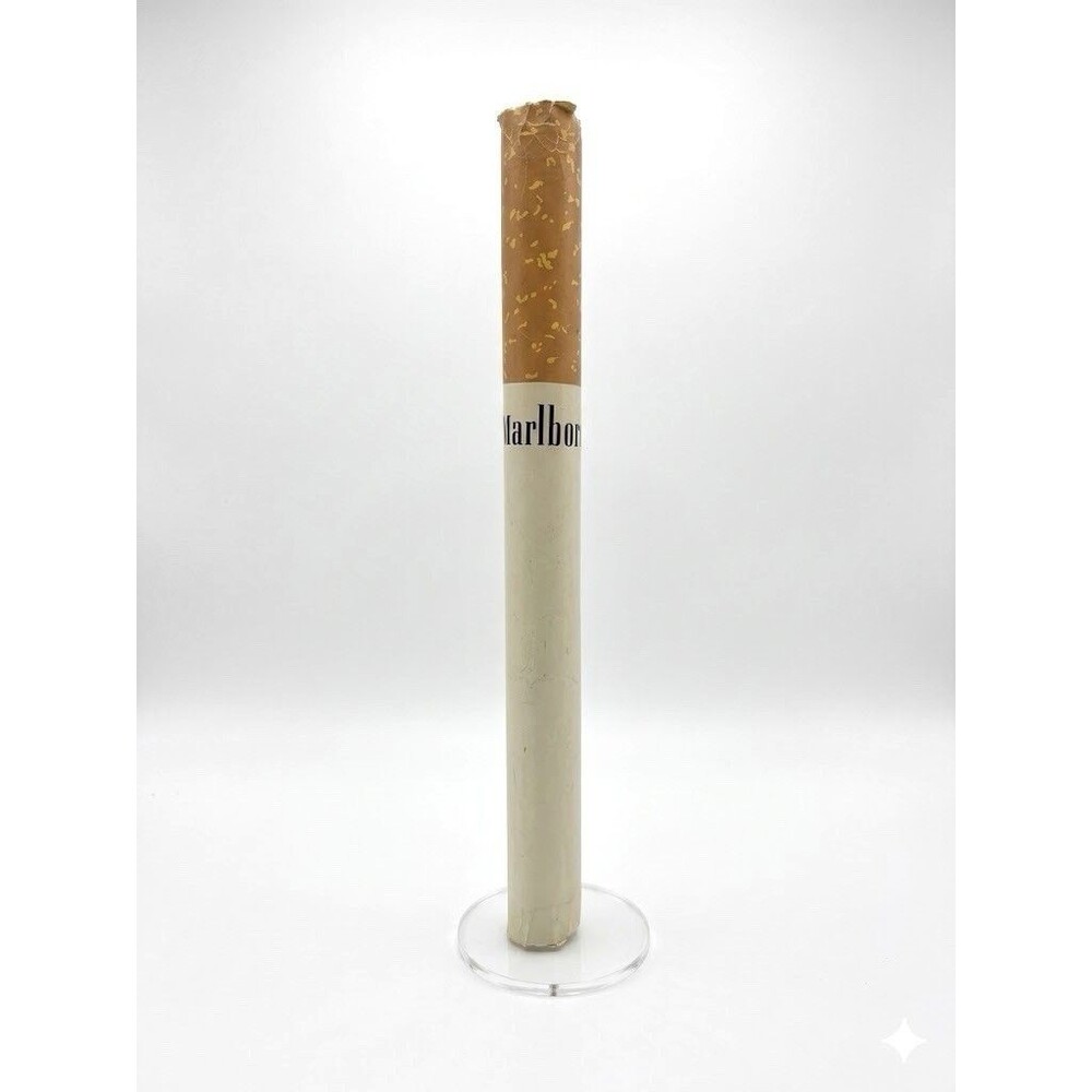 HUGE 25" Vintage Marlboro Pop-Art Store Display Decor Cigarette w/Acrylic Stand